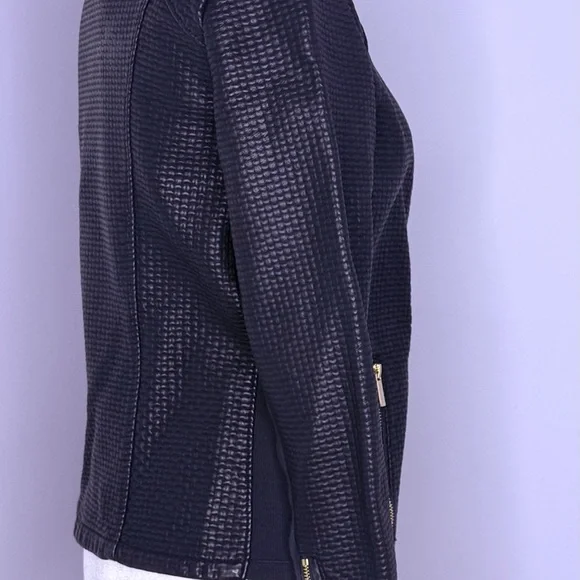 Calvin Klein Black Textured Leather Jacket - Picture 3 of 8